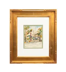 Untitled - Street View of a New England House by Anthony Thieme, watercolor on paper, sold Jan 2026