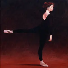 Dancer Stretching by John Nava, 1992, oil on canvas, sold Mar 2022