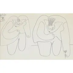 Etudes VII (d'apres Manet) by Pablo Picasso, 1961, graphite on les Annonay (watermarked) paper, sold Mar 2022