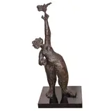 Abstract Voluptuous Bird Handler by Rick Rowley, bronze sculpture, sold Mar 2022