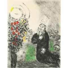 The Burning Bush by Marc Chagall, 1958, etching, sold Mar 2022