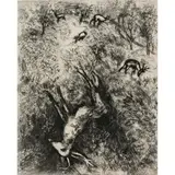 Le Cerf Malade" (1927-1930) by Marc Chagall, 1952, etching on Montval laid paper, sold Mar 2022