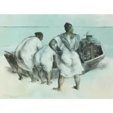 Mujeres al Mar (Woman by the Sea) by Francisco Zúñiga, 1977, lithograph in colors, sold Mar 2022