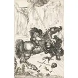 St. George and the Dragon by Salvador Dalí, 1947, etching on J. Whatman wove paper, sold Mar 2022