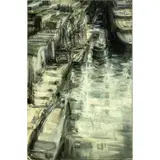 Porto Industriale by Alessandro Papetti, 2001, oil on canvas, sold Mar 2022