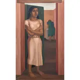 Young Woman at the Threshold by Francisco Zúñiga, 1940, oil on canvas, sold Mar 2022