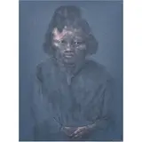 Untitled (Young Girl) by Rafael Coronel, oil on masonite, sold Mar 2022