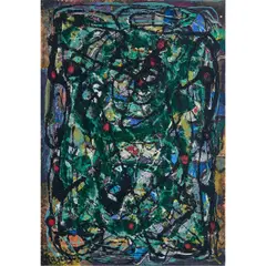 Untitled (Pollock) by Yiannis Maltezos, oil on board, sold Mar 2022