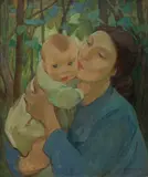 Mother and Child by Mary Alexandra Bell Eastlake, oil on canvas, sold Mar 2026