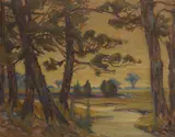 River Landscape by Florence Helena McGillivray, pastel, sold Mar 2026