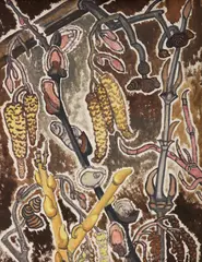 Catkins, 1960 by Isabel McLaughlin, 1960, oil on canvas board, sold Mar 2026
