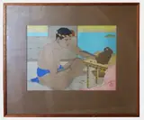 Le Sculpteur de Tokobuei by Paul Jacoulet, woodblock print, sold May 2024