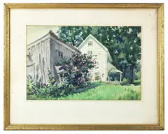 landscape by Norman Guthrie Rudolph, watercolor, sold May 2024