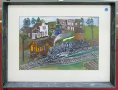 Untitled by James Miller, Watercolor Framed 18''x24'', sold Jun 2023
