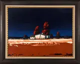 Landscape with Farmhouse by Nic Van Rensburg, acrylic on board, sold Mar 2023