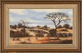 Road Through the Bushveld by Nico Coetzee, oil on board, sold Mar 2023