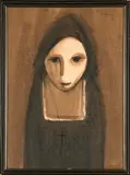 Portrait of a Woman by Pieter van der Westhuizen, watercolour, sold Mar 2023