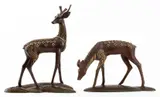 Buck and Doe by Wang Jida, Bronze, sold Nov 2023