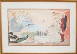 View of Eiffel Tower by Marcel Vertès, 1950, gouache painting on paper, sold Nov 2023