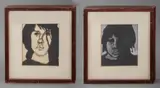 Self Portraits by Two Abby Shahn, Ink Drawings and Watercolors on Paper, sold Dec 2023