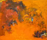 Untitled by Alice Zinnes, 1996, Oil on Board, sold Dec 2023