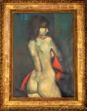 Nude with Red Towel by Jan De Ruth, Oil on Canvas, sold Dec 2023