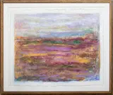 Fields by Joan Shapiro, acrylic painting on wove paper, sold Dec 2023