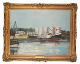 Greenhithe Tank Storage Installation by Frank Henry Mason, Oil on canvas -60 x, sold Jun 2026