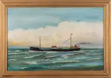 RMS Caronia by Andrew Dibben, Watercolour -58 x, sold Jun 2026