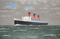 RMS Queen Mary by John Nicholson, Oil on canvas -, sold Jun 2026