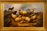 Study of Sheep and a Collie dog - Oil by Alfred Morris, 1892, Oil on canvas -, sold May 2026