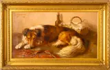 A study of a recumbent collie - Oil by E. Steinthal, 1895, Oil on canvas -, sold May 2026