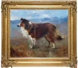 A collie in a landscape by L. Magill, Oil on canvas -, sold May 2026