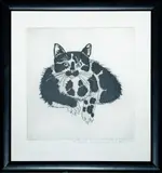 Study of a cat by Astrid Zydower, Aquatint etching -, sold May 2026