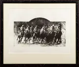 Study of a steeple chase - Limited edition etching 14/50 by Michal Siminski, 2005, etching, sold May 2026