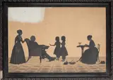 A silhouette portrait of a family group by William Henry Dyer Beaumont, Watercolour on paper-, offered Apr 2026