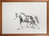 Study of a mare with her foal - Pen and ink on paper by Allie Giles, Pen and ink on paper -, offered Mar 2026