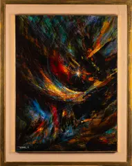 The Comet by Leonardo Nierman, Oil on board -80 x, sold Feb 2026