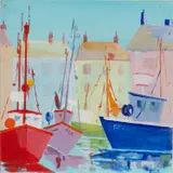 Trawlers - Newlyn by Wilf Eaton, Oil on board -, sold Feb 2026