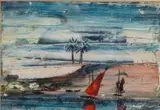 An Egyptian landscape - Mixed media on paper - 17 by Ismail Samy, Mixed media on paper -, sold Feb 2026