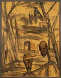 Untitled by Houshang Pezeshknia, 1960, Pen, ink and colour wash -64 x, offered Feb 2026
