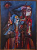 Abstract figures - Oil by Flora Rey, Oil on canvas, sold Feb 2026