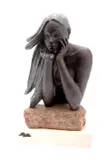 A patinated metal bust of a maiden by Andres Peralta, sculpture, sold Feb 2026