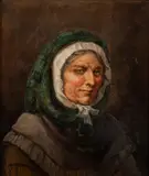 A portrait study of a lady - Oil by John Joseph Barker of Bath, Oil on canvas -, sold Jan 2026