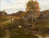 A highland farm scene with chickens - Oil by J. Murray, Oil on canvas -, sold Jan 2026