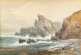 A rocky coastline - Watercolour on paper by William Widgery, Watercolour on paper -, sold Jan 2026