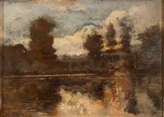 A river landscape - Oil by Charles-François Daubigny, Oil on board -, sold Jan 2026