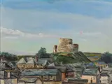 Launceston Castle - Mixed media by J W Robbins, 1988, Mixed media on board -, offered Jan 2026
