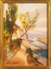 Cottage by the coast - Watercolour on paper - 34 by John Shapland, Watercolour on paper -, sold Jan 2026
