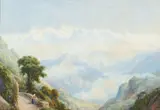A view of the Himalayas from Darjeeling by G F Lamb, Watercolour on paper -, sold Jan 2026